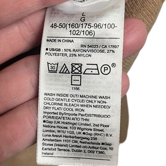 BANANA REPUBLIC Rina Rib‎ Wrap Front Camel Sweater Women’s Size Large - Picture 9 of 10